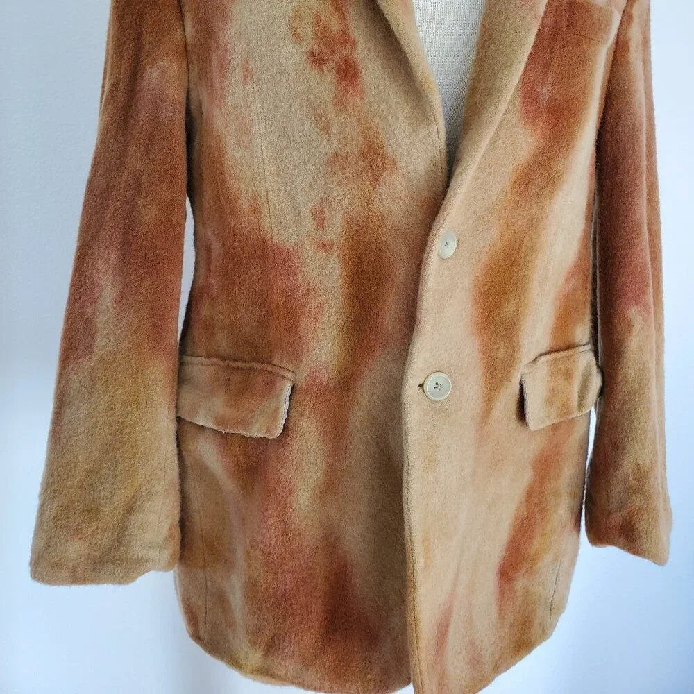 Ralph Lauren cowboy camel wool blazer small medium camo overdye brown tan 40 41